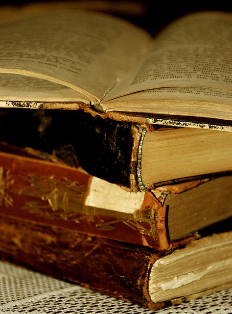 pile of old books